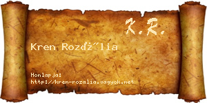 Kren Rozália névjegykártya