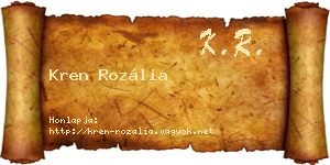 Kren Rozália névjegykártya
